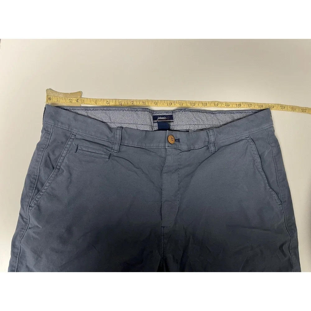 Johnnie-O Santiago Cotton Stretch Shorts sz 36 Blue Wake Pima Cotton